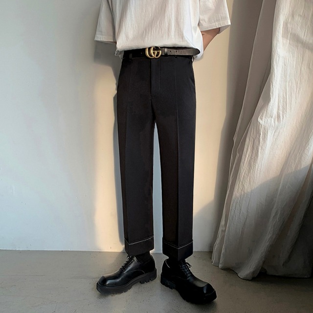 Black Loose Wide Slacks_M220111