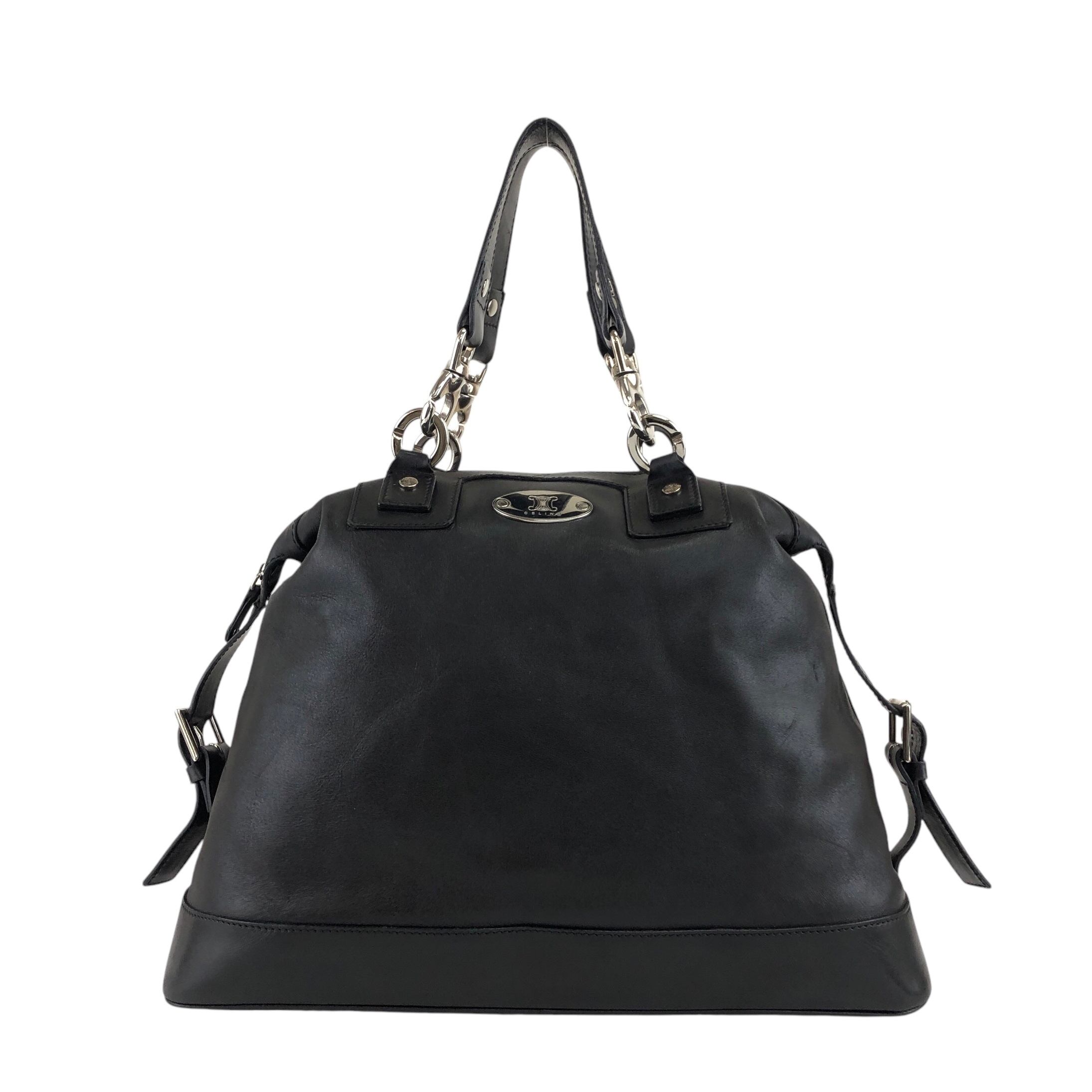 CELINE セリーヌ ハンドバッグ ブラック ブラゾン レザー vintage
