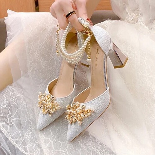 ［22.5～25cm］エレガントビジューパンプス［Silver,Gold］