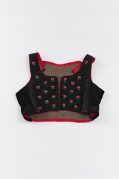 Romanian rose embroidered velvet vest