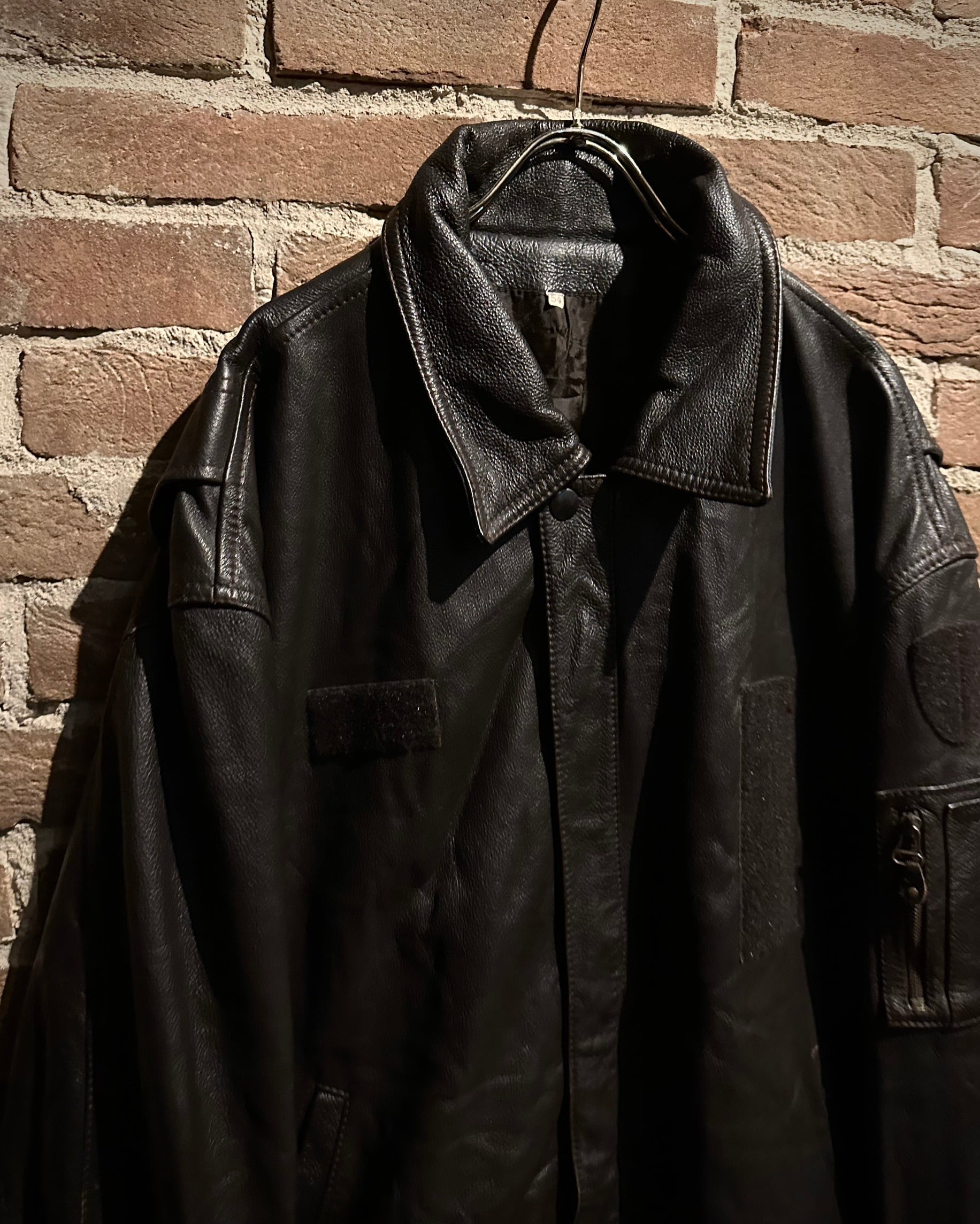 Caka act3】Flight Detail Vintage Loose Leather Jacket | Caka(カカ