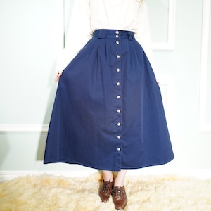 USA VINTAGE CABIN CREEK FRONT BUTTON DESIGN COTTON SKIRT/アメリカ古着フロントボタンデザインコットンスカート