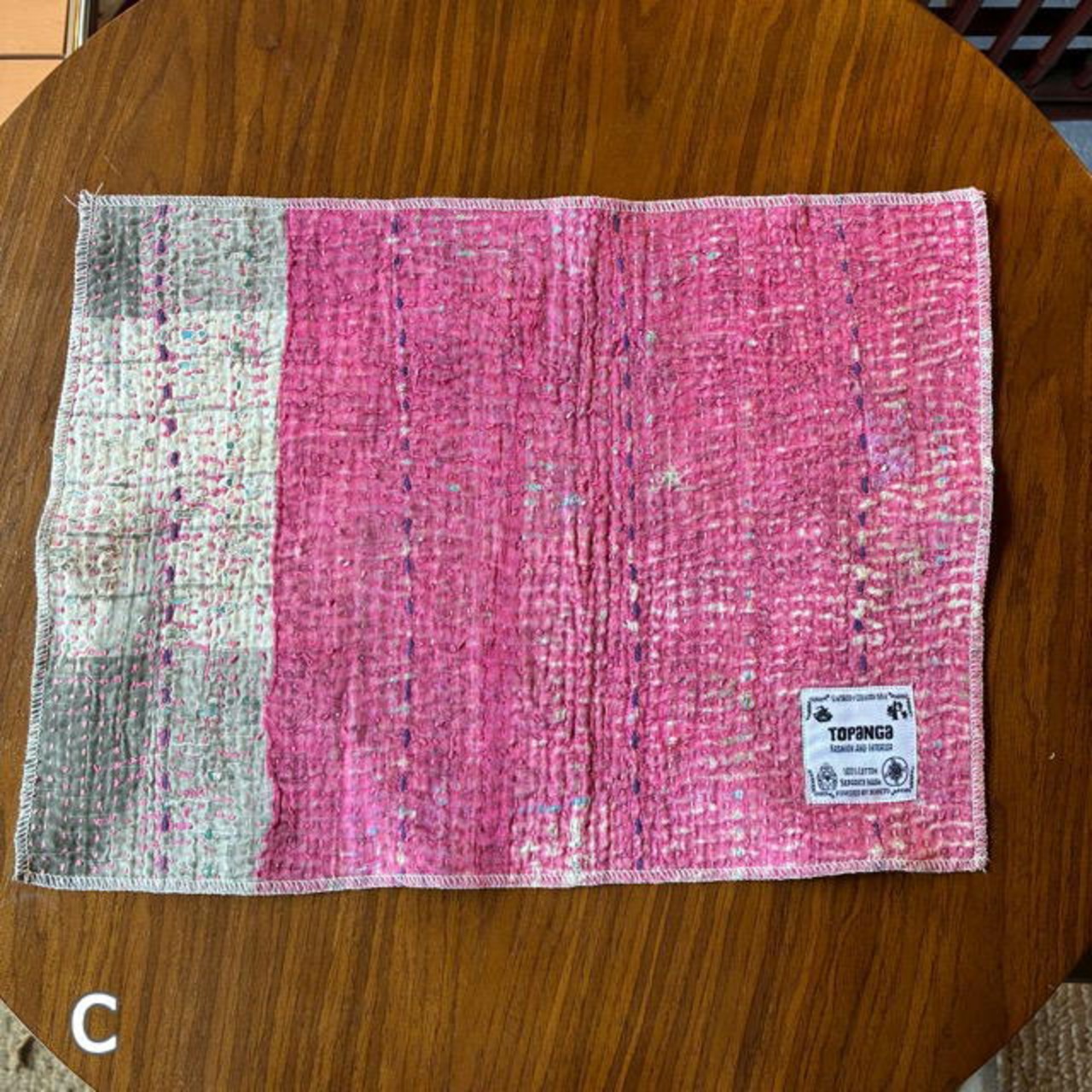 TOPANGA Kitchen India Vintage Lalli Quilt lunch Mat 10Type 　A〜J 30×40cm 　インドヴィンテージラリーキルト　ランチマット 10種　【メール便可】