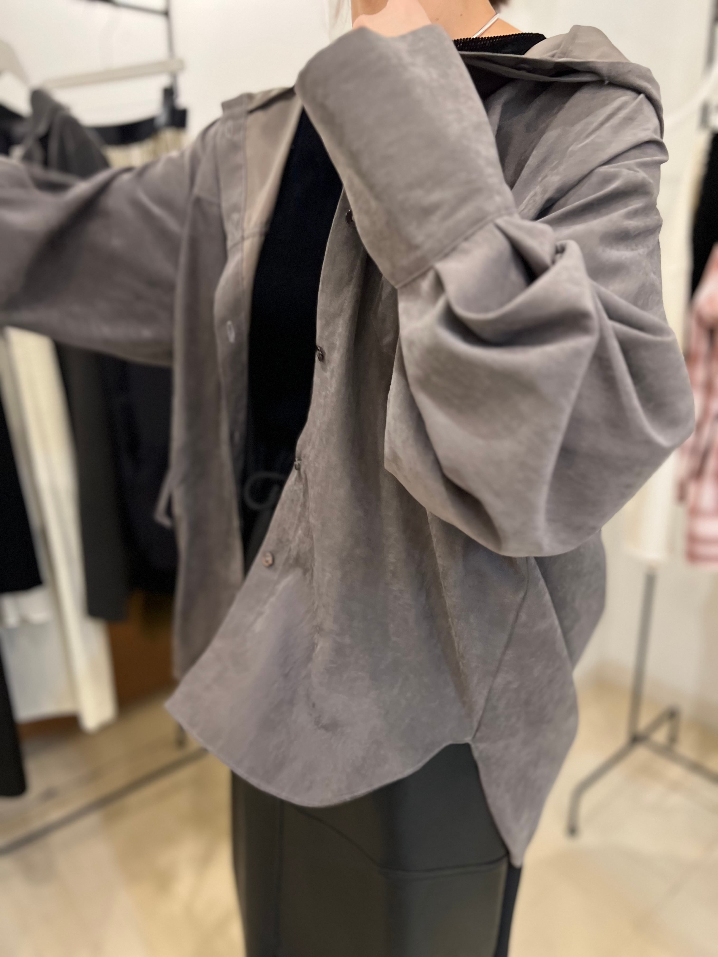 【CHIGNON】フェイクスエードフーディシャツ[1644-009KK]