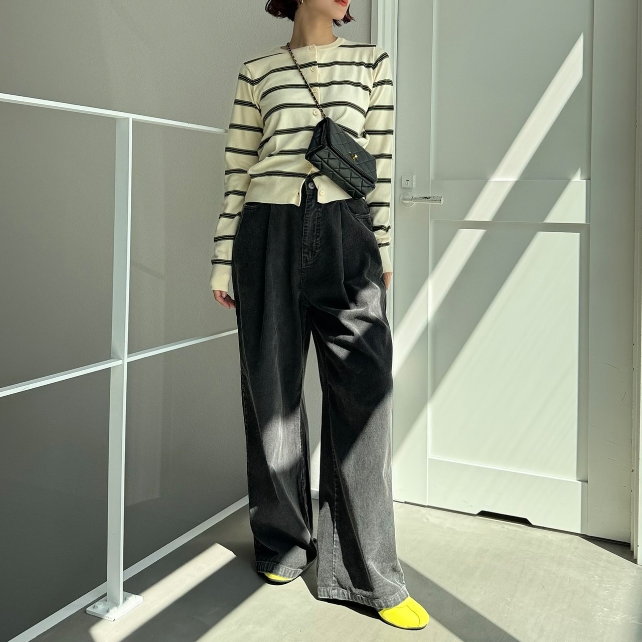 マルチボーダーニットCD/アイボリー