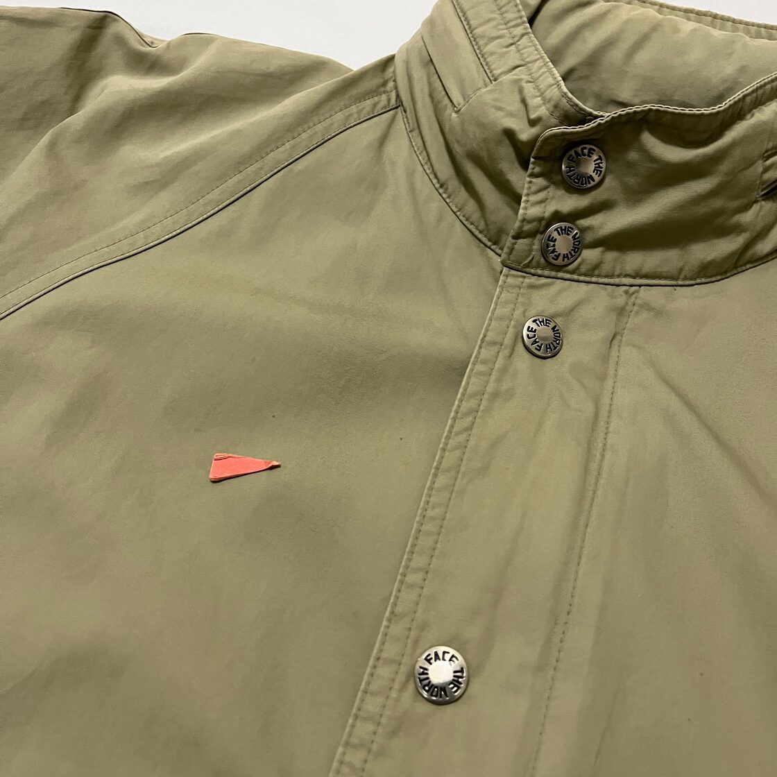 90s THE NORTH FACE 茶タグ 復刻 ナイロン スナップボタン デザイン 