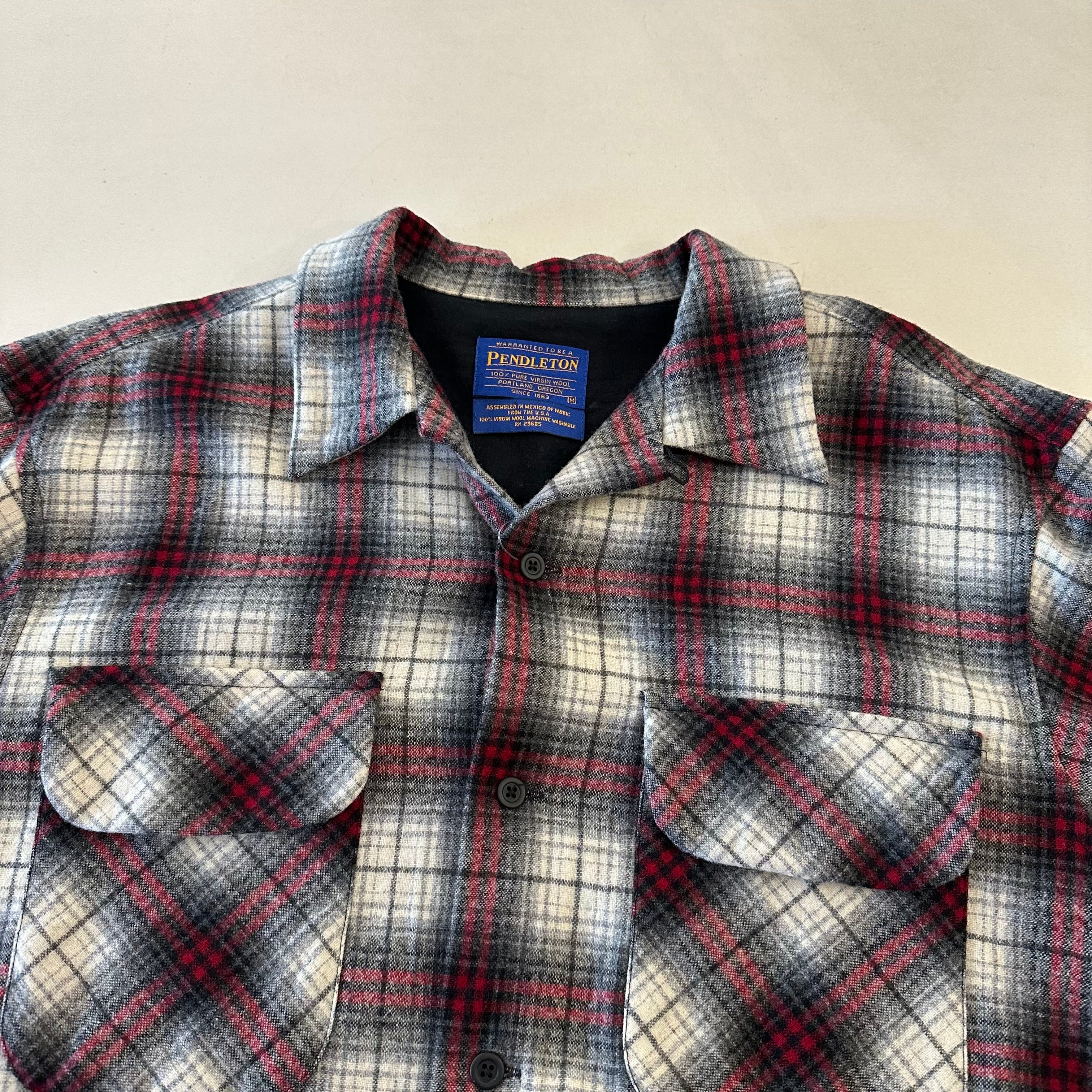 90s〜 PENDLETON Board Shirt White×Red | BerBerJin Yuhodo