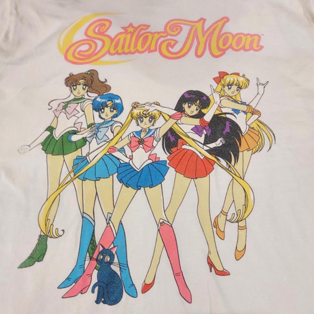 セーラームーン プリントTシャツ アニメT うさぎ キャラ 白 L セーラームーン プリントTシャツ アニメT うさぎ キャラ 白 L