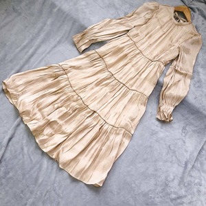 ★送料無料★7号（S)☆光沢のある2段切替シワ加工のワンピ－ス(OPN3182)