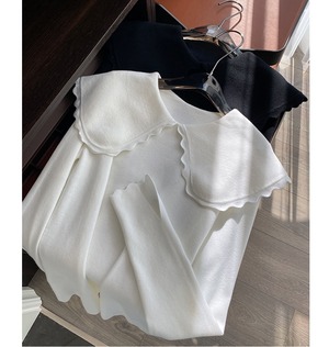 big collar knit tops(2color)<t748>