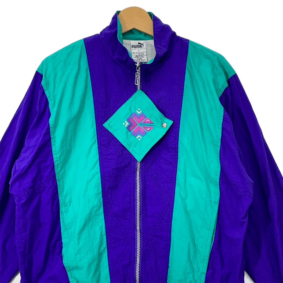 【好配色】PUMAナイロンジャケット古着マルチカラー紫ジャージあいみょんM 2025年最新puma トラックジャケット 紫の人気アイテム - メルカリ