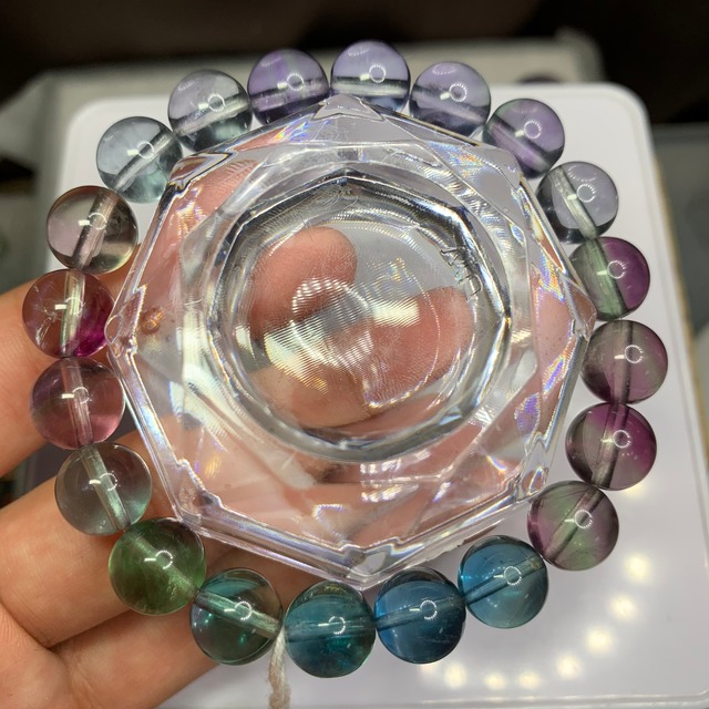 ー極ー希少、レア☆超透明×グラデーションコントラストフローライトブレスレット