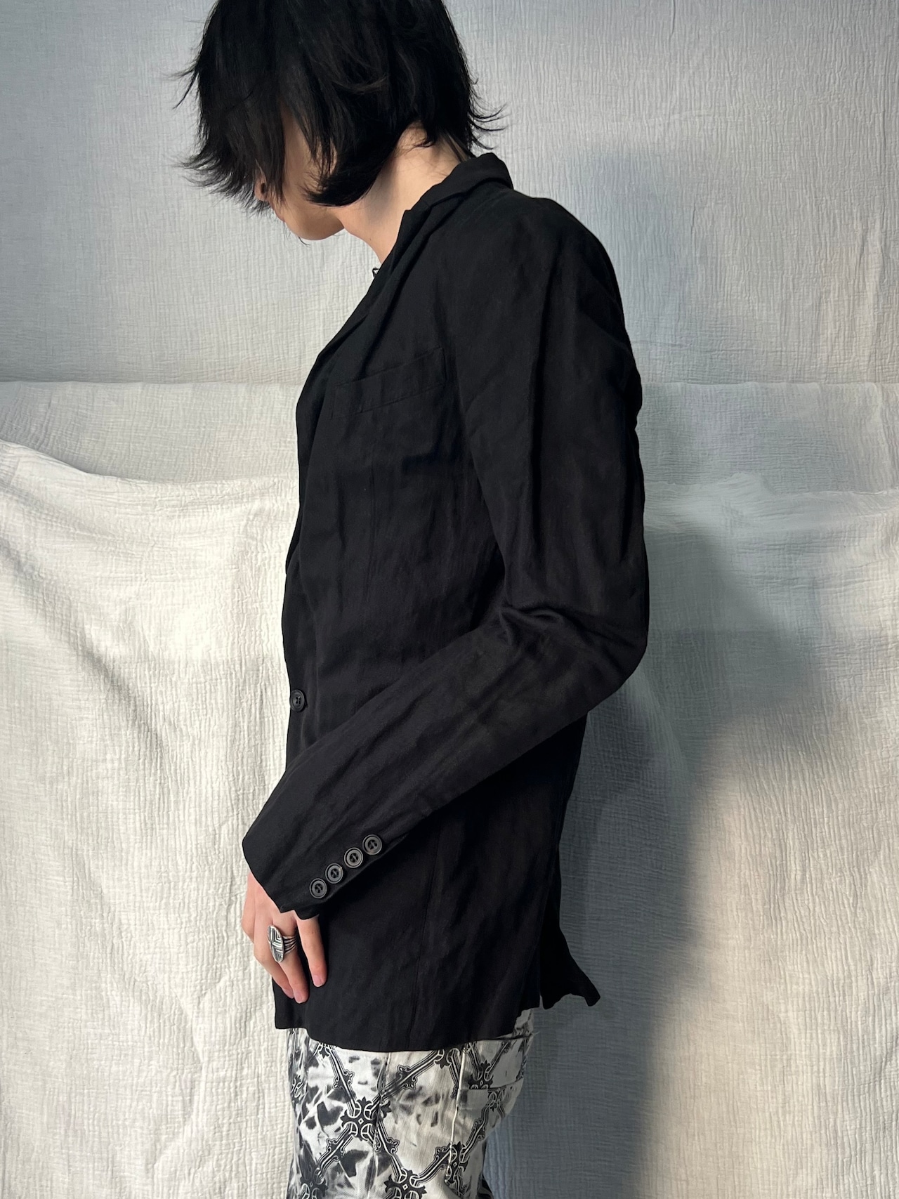 "ato" Wrinkled Black Jacket