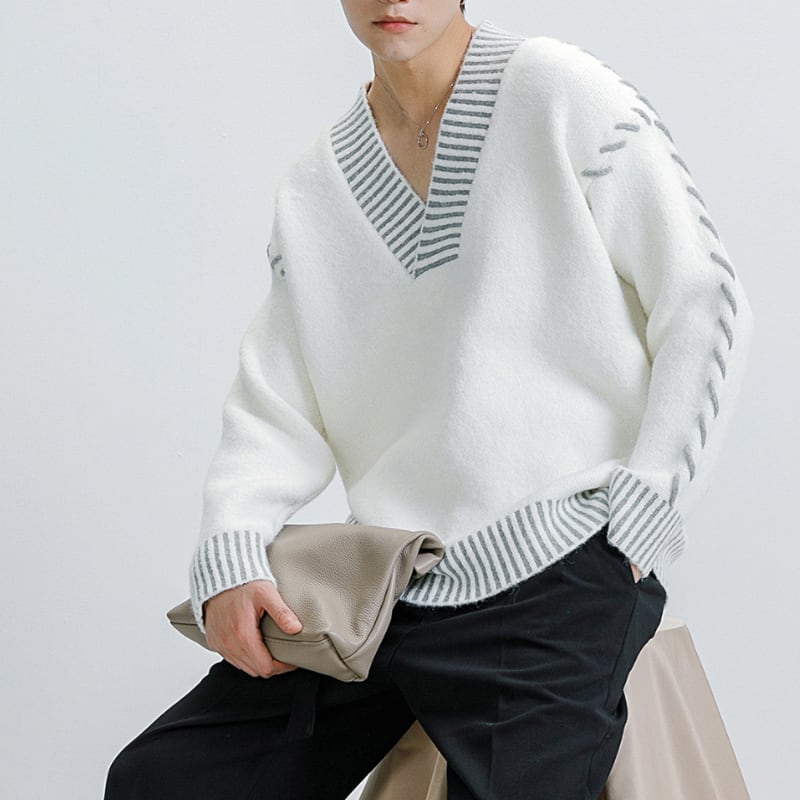 ドローストロングVネックセーター C10344