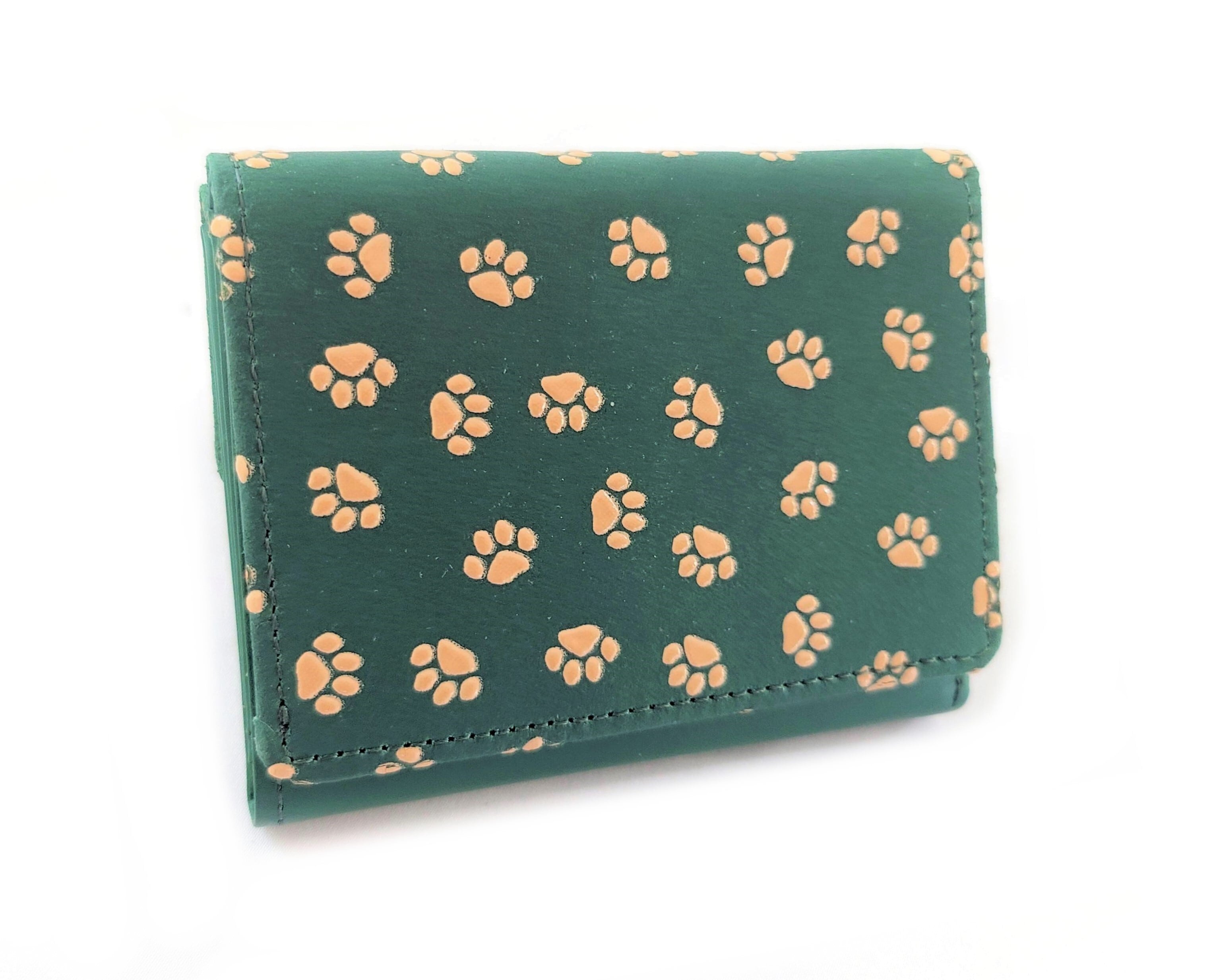 104002印伝肉球柄三つ折り財布(ベージュ)