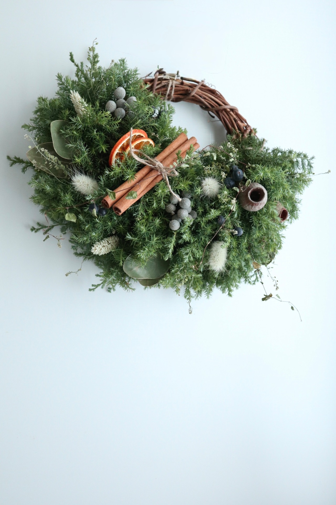 green half  wreathe