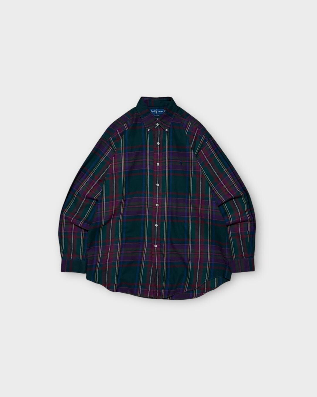 【VINTAGE】1990’s “Ralph Lauren” BLAKE Tartan B.D. Shirt