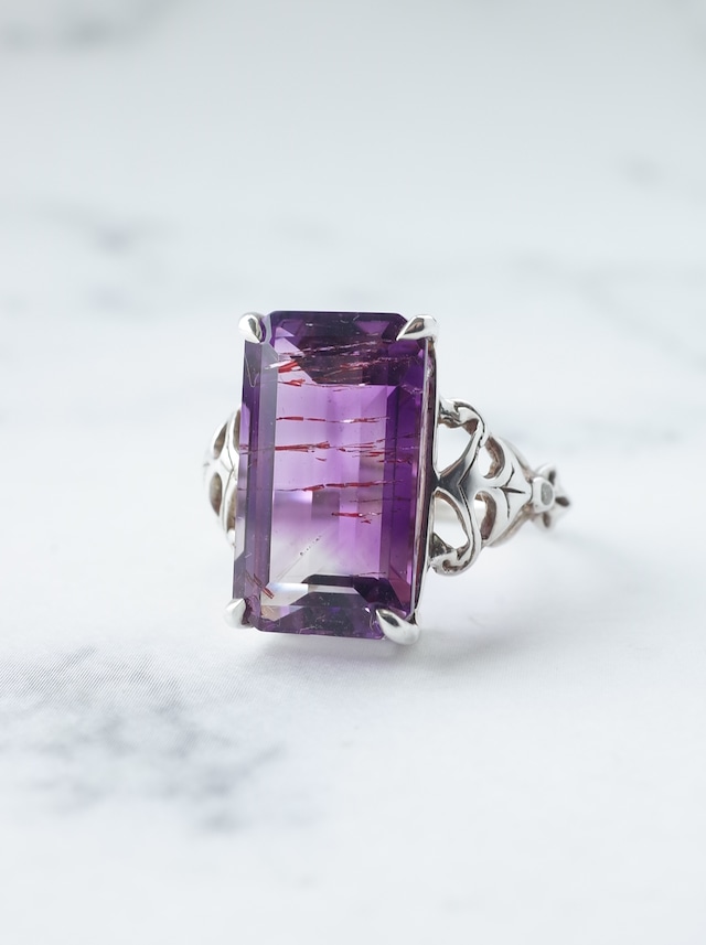 Lepidocrocite in Amethyst Ring - Rectangle SV