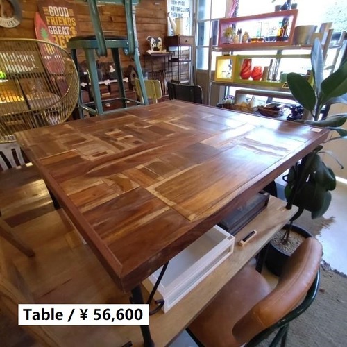【店頭受取専用商品】TOPANGA　Furniture　シーシャムウッド寄せ木スクエアローテーブル　リビング　インテリア