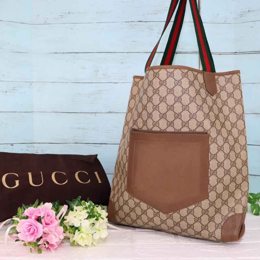 売上No.1 美品 GUCCI グッチ トートバッグ GGキャンバス シェリー 