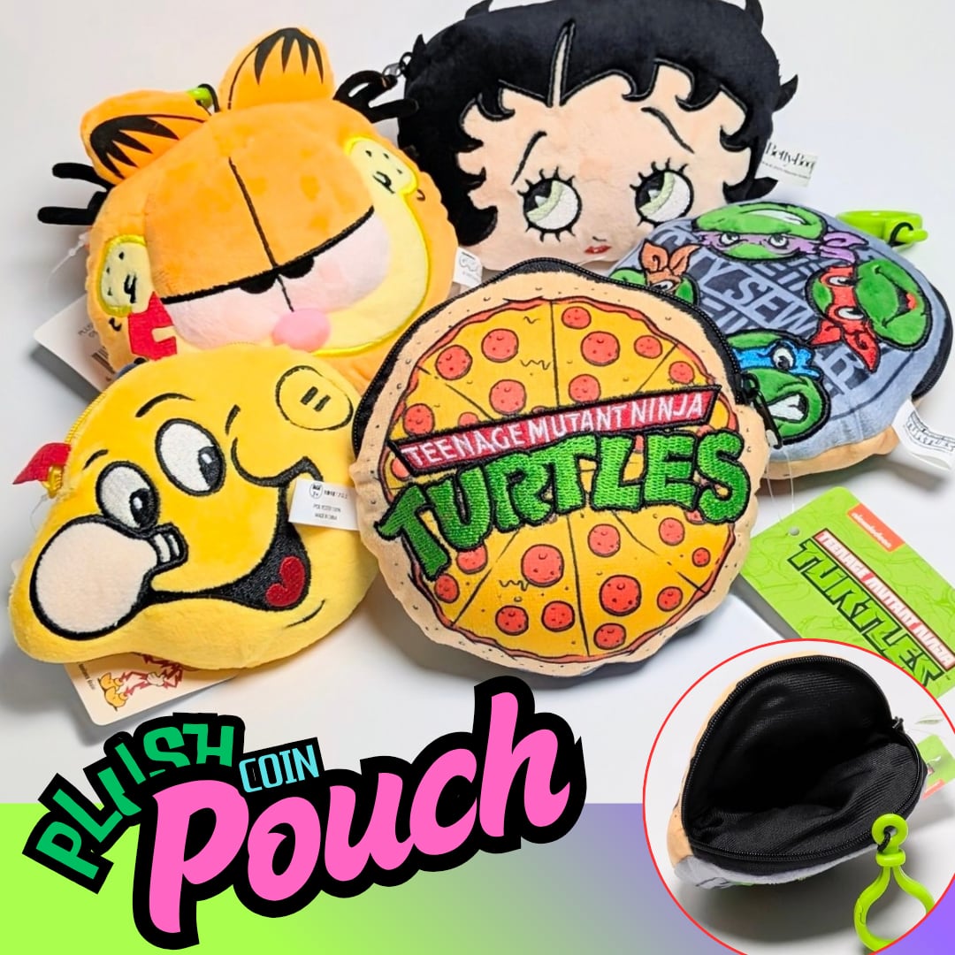 【 PLUSH COIN POUCH（ プラッシュコインポーチ ） 】フェイス型ぬいぐるみキーホルダー / 小物入れ / コインケース / コスメポーチ 〚アメリカン雑貨 アメトイ〛