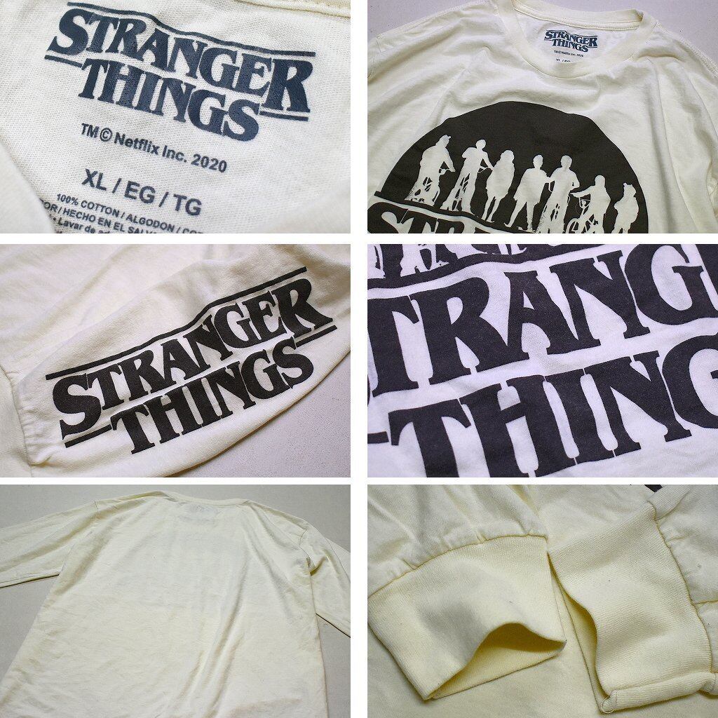 1点物◇ストレンジャーシングス袖プリント長袖ロンTシャツUSA古着XL