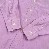 90s RALPH LAUREN ラルフローレン BD ボタンダウン オックスフォード ワンポイント 長袖シャツ 7/パープル レディース ビンテージ