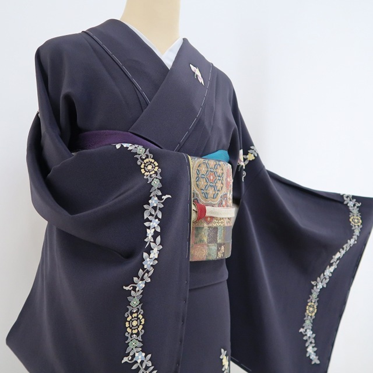新品 本加賀友禅 橋本静華 やまと 胡蝶蘭 着物 仕付け糸付 訪問着 4156 