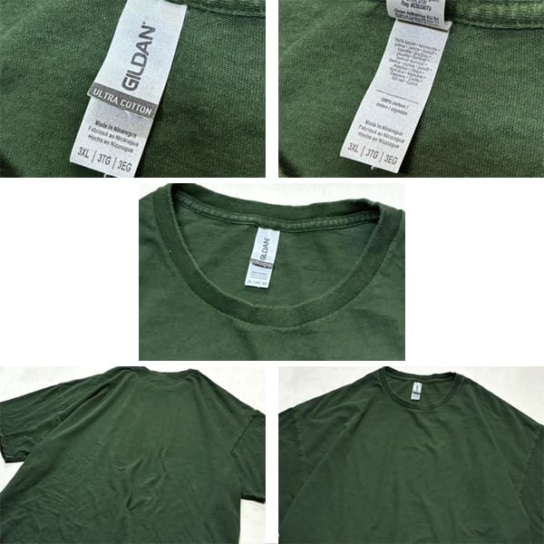 1点物◇ギルダン深緑GILDANビッグサイズ無地Tシャツ古着メンズXXXL