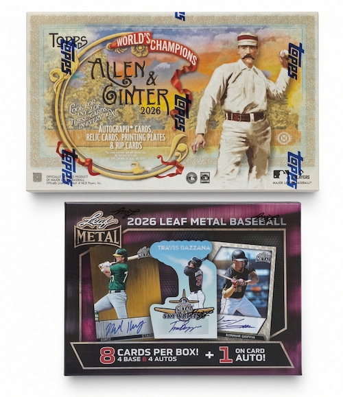 【2ボックスセット|直筆5枚+A&Gヒット2枚保証】2026 Topps Allen & Ginter Hobby + 2026 Leaf Metal Baseball Hobby | 新品未開封
