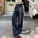 2024パンツ ロング丈 ワイド ストレート ストライプ ウエストゴム ハイウエスト 美脚効果 脚長効果 細見え 秋 おしゃれ かわいい 韓国ファッション レディース お出かけ