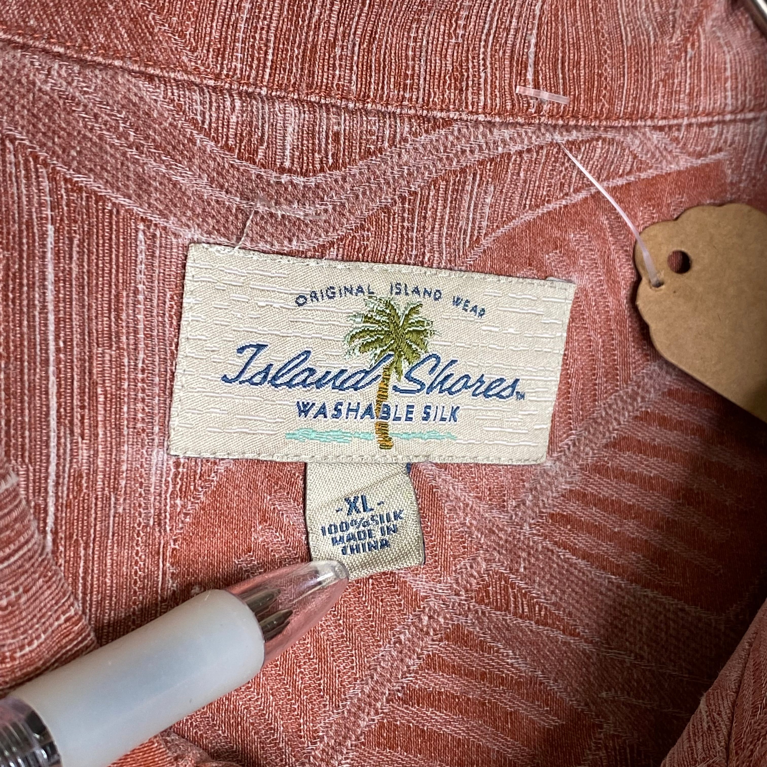 Island Shares 半袖シルクシャツ XL 総柄 開襟シャツ | 古着屋