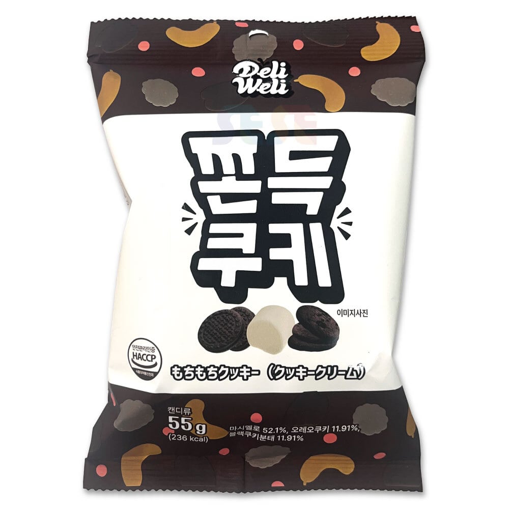 DeliWeli もちもちクッキー (クッキークリーム) 55g デルリウェリ 韓国お菓子 マシュマロ入りクッキー