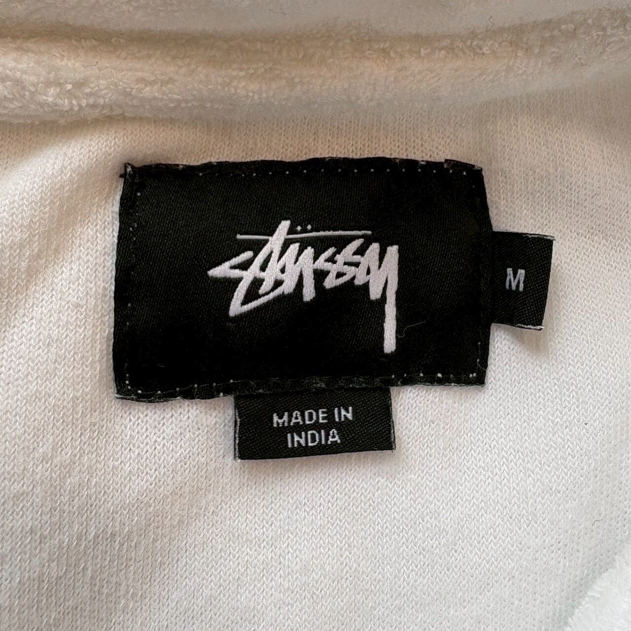 stussy ステューシー ポロシャツ M パイル生地 刺繍ロゴ ワンポイント