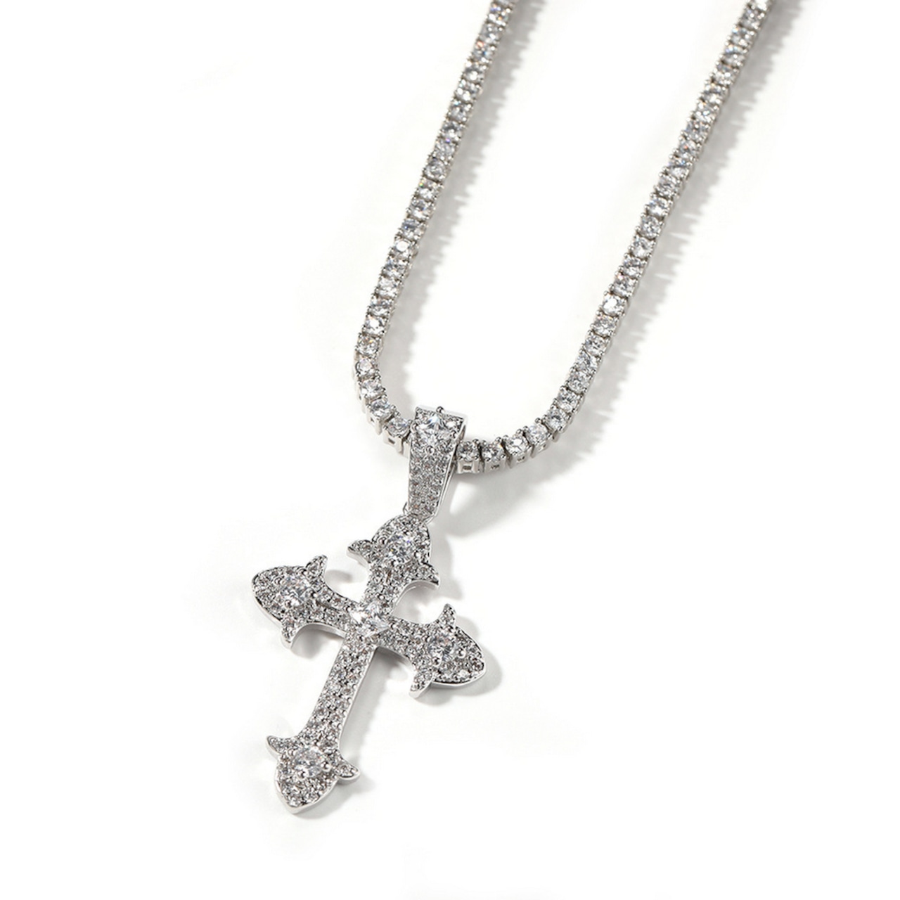 3色クロス ペンダントネックレス W225