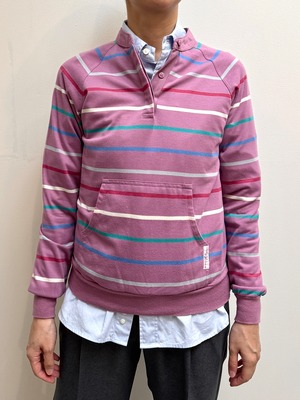 CU16-5 USED MULTI STRIPE PULLOVER -PINK-