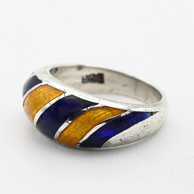 Bicolor Enamel Stripe Design Ring #11.5 / Denmark