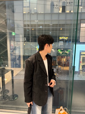 Maison Lined Suede Blazer (Black)