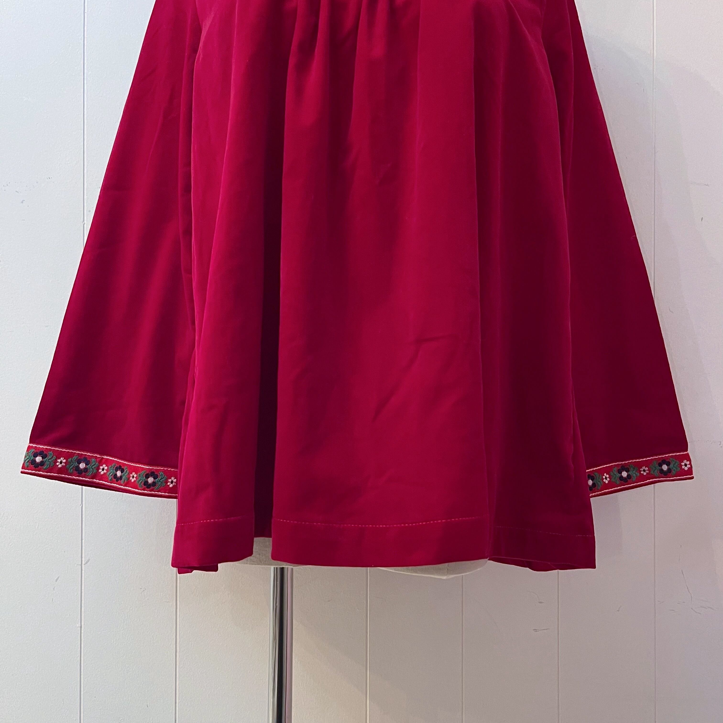 flower tyrolean tape velours blouse