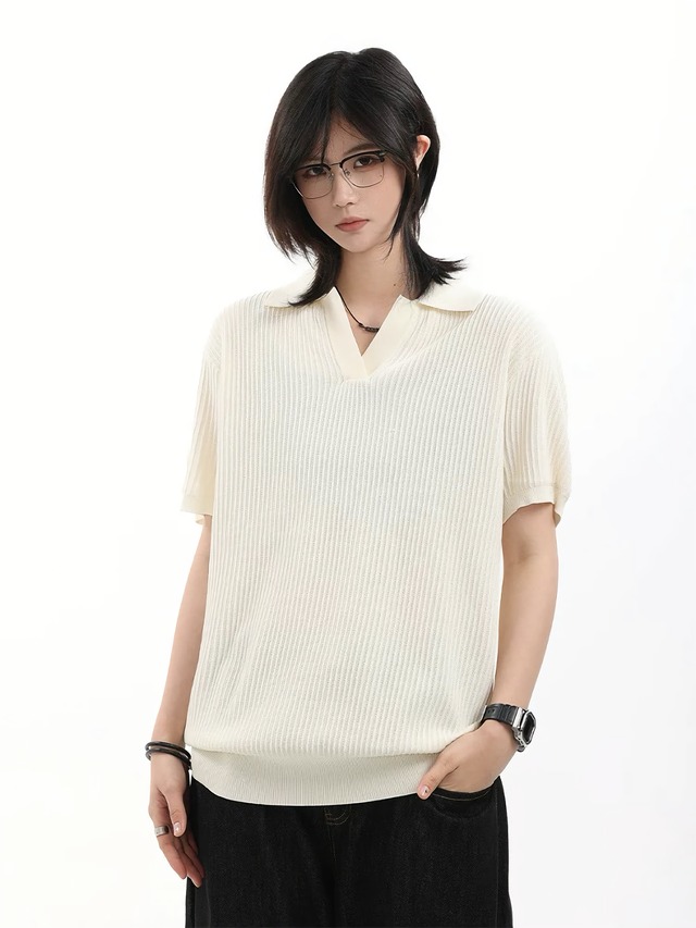サマーニットポロトップス / Summer Knit Polo Top