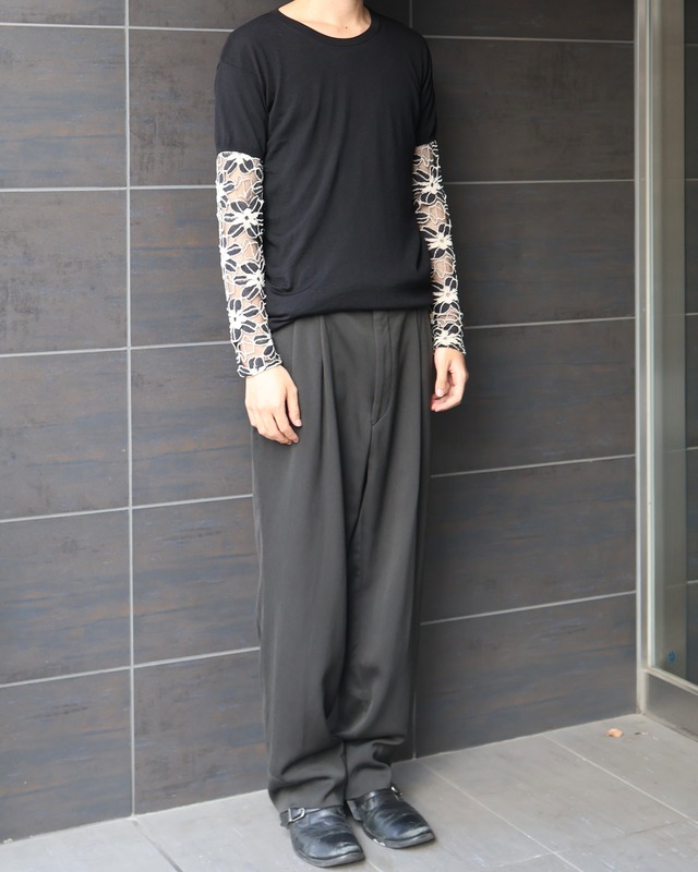 【Christian Dior】2-pleat grey wool slacks