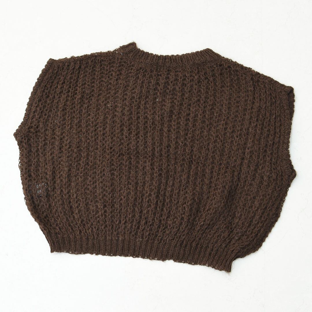 mizuiro ind [ミズイロ インド] hairly cocoon wide vest [3-220085