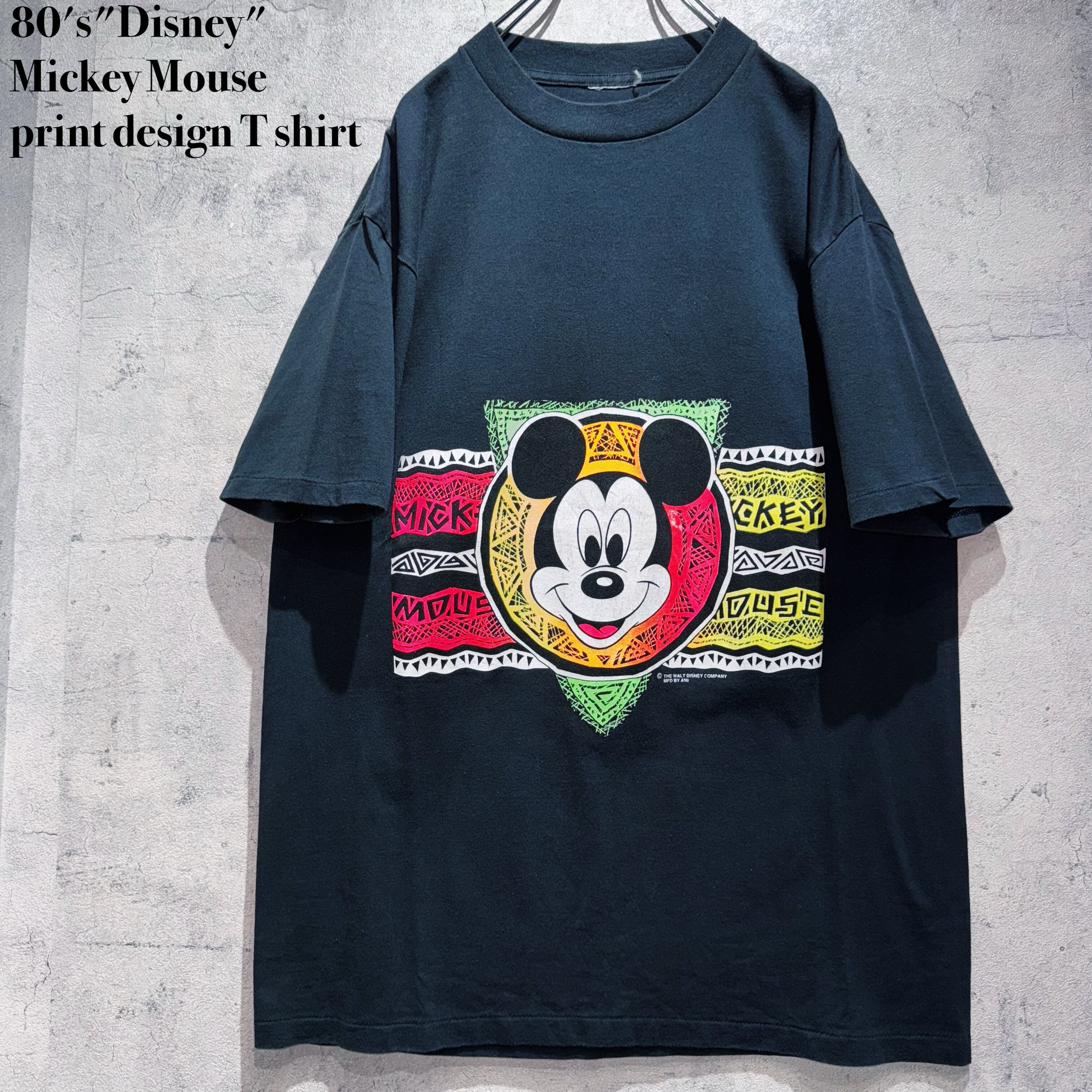80's"Disney"Mickey Mouse print design T shirt