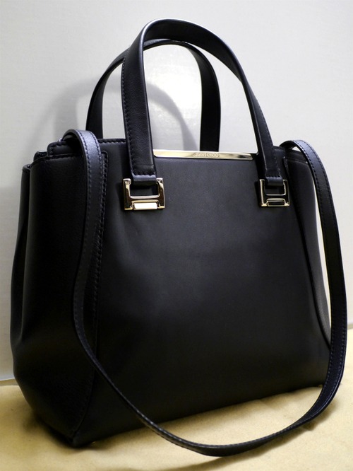 美品24万★JIMMY CHOO ジミーチュウ ALFIEアルフィー ハンドショルダー2way レザー バッグ 黒★ 上品な佇まいが大人気の希少なアルフィー♪