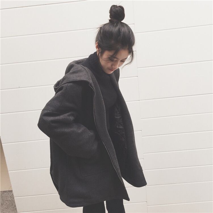 今から買い足すならこの1枚 通勤する厚手ウールのジャケットコート暖かい 短いスタイル フード付き