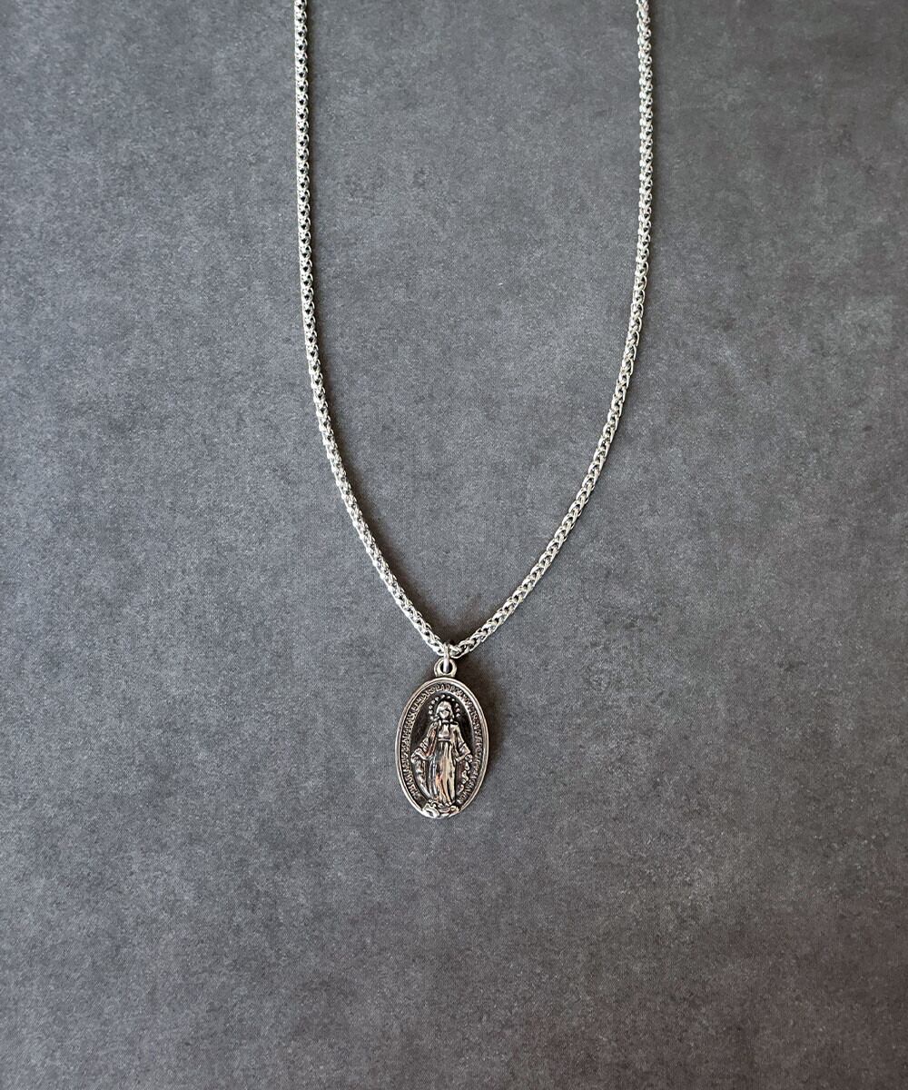 【サージカルステンレス 316L】メンズライク モチーフネックレス オーバルコイン 金属アレルギー対応