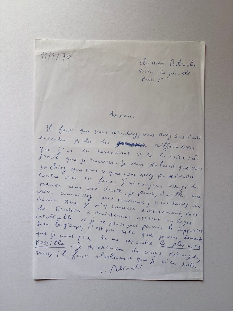 【 エフェメラ 】「クリスチャン・ボルタンスキー Christian Boltanski『Lettre de demande d'aide（1970）』エフェメラ（11990年アーカイブ復刻版）」 [3100221]