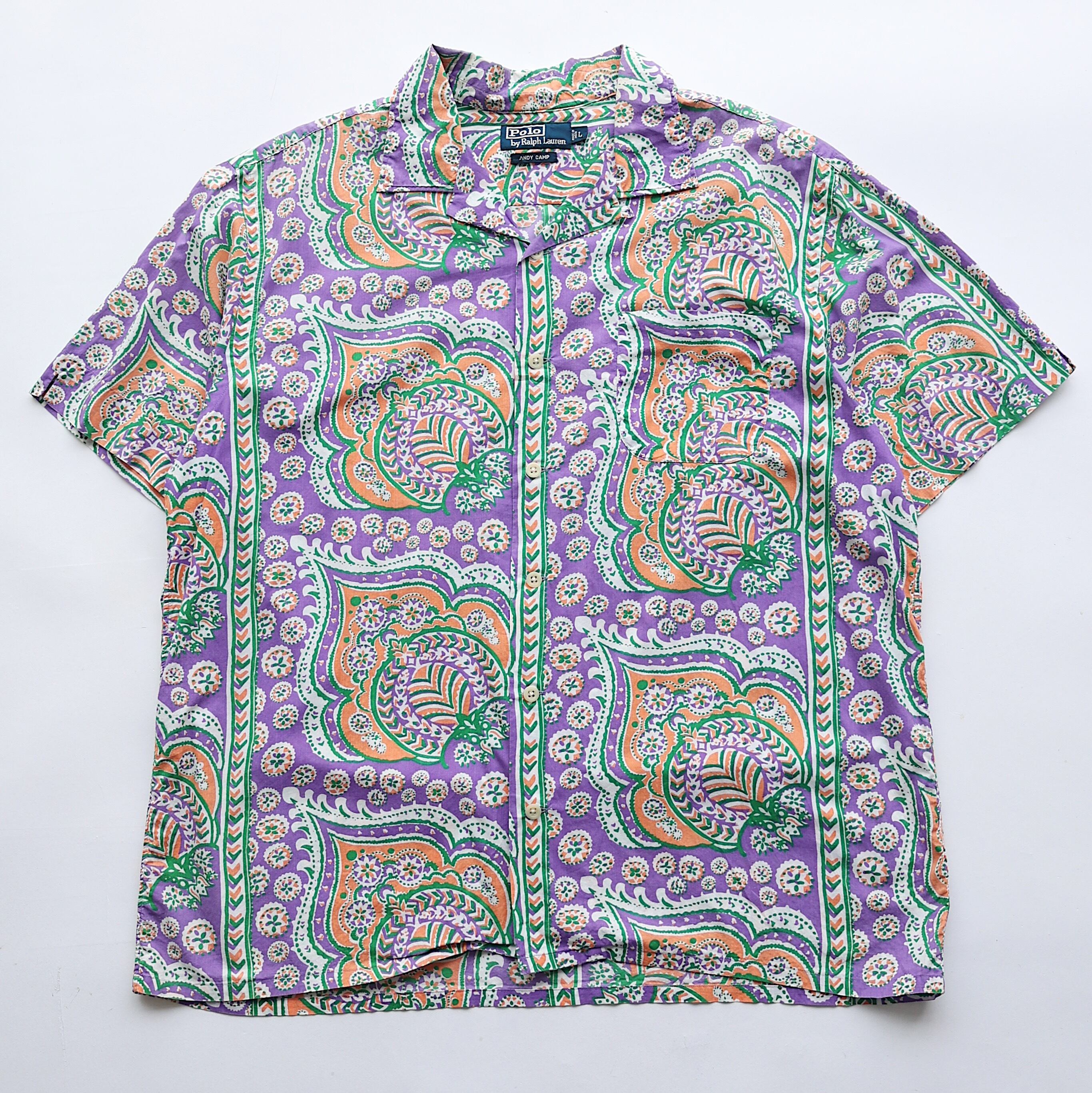 POLO RALPH LAUREN ANDY CAMP PAISLEY OPEN COLLAR S/S SHIRT