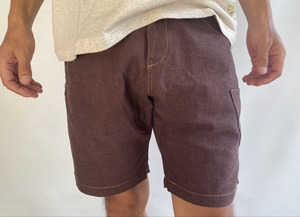 「MOON canvas」～Brown  Short Pants 　キャンバス地ショーツ　月型ポケット