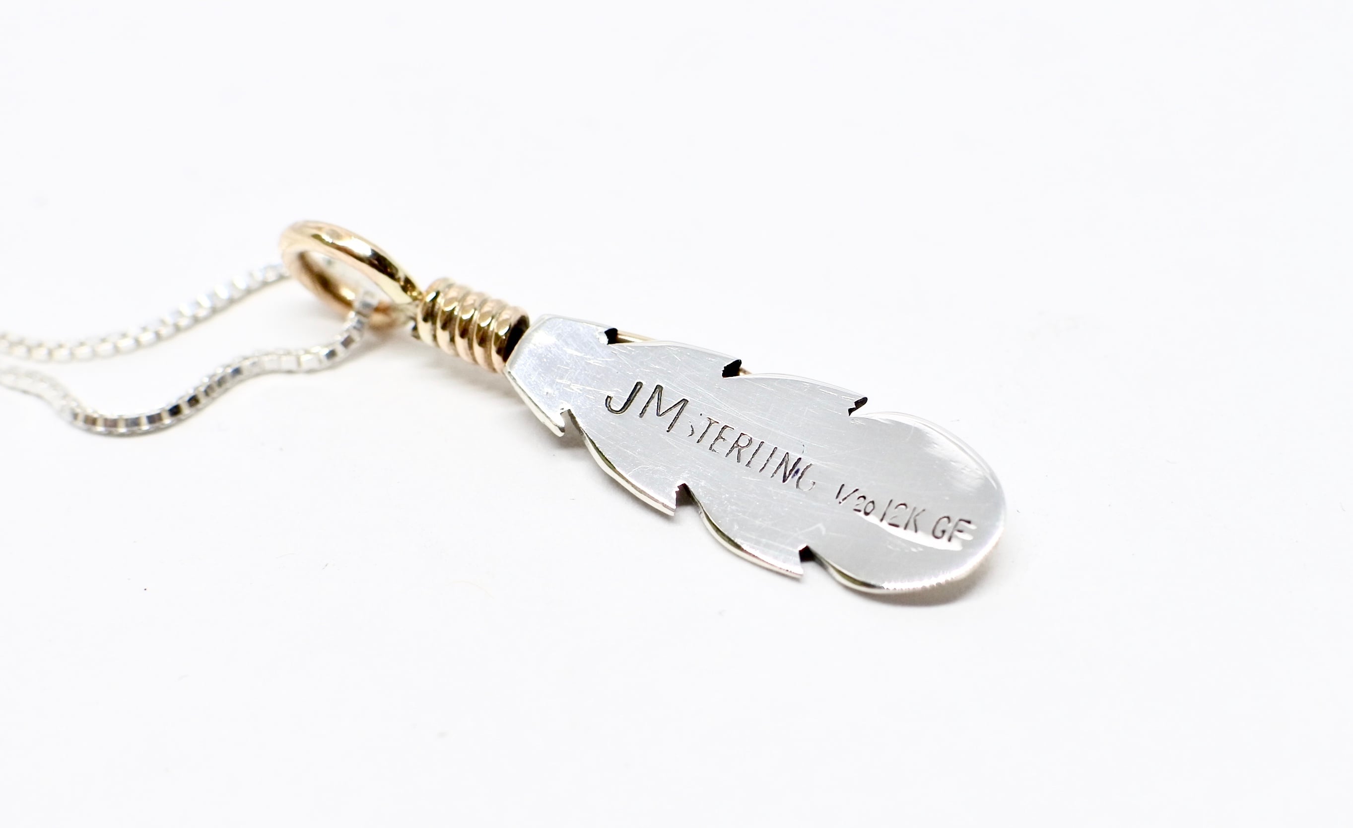 ハーヴィーメイス作　12KGF フェザー ペンダントトップ フェザーペンダントトップシルバー12金 12KGF